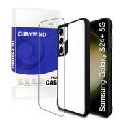 Ibywind S24+/S24 Plus,con 1 Pezzi Vetro Temperato,Harte PC Resistente ai Graffi,Antiurto Angoli Rinforzati TPU Case,Retro Trasparente,Anti Ingiallimento,Protezione Fotocamera