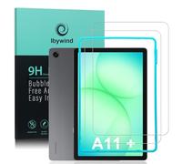 Ibywind Vetro Temperato per Samsung Galaxy Tab A9+/A11+,2 Pezzi Durezza 9H PellicolaProtettiva con Facile da installare,Compatibile con ImpronteDigitali,Antigraffio,Senza Bolle
