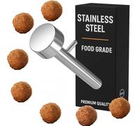 IBYX Paletta per falafel e polpette - per uso alimentare e non appiccicoso, in acciaio inox, strumento per polpette e falafel, semplice paletta e goccia (piccola)