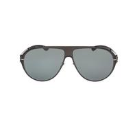 Ic!berlin Carson Ic0002 Occhiali Da Sole Unisex Grigio Mascherina Verde 64mm Polarizzato