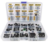 IC Chip assortimento 150 pezzi Opamp, oscillatore, timer, regolatore, PWM, PC817, NE555, LM358, LM324, JRC4558, LM393, LM339, NE5532, LM386, TDA2030, TDA2822, ULN2803803803803. , ICL76 60 con base