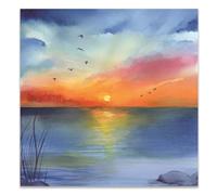 IC&G - Biglietto d'auguri vuoto, motivo tramonto sull'oceano | Adatto per compleanni, ringraziamento, simpatia e altre occasioni, ecologico e realizzato nel Regno Unito