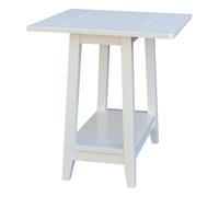 IC International Concepts Tavolino quadrato in legno massiccio bianco