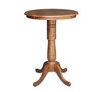 IC International Concepts Tavolo con piedistallo rotondo da 76 cm, altezza del bar 104,1 cm, robusta struttura in legno, ideale per sala da pranzo o soggiorno, finitura in rovere invecchiato