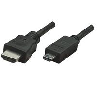 IC Intracom 392006 Cavo HDMI ad alta velocità con Ethernet (HEC, ARC, 3D, 4K, HDMI maschio a Micro-HDMI maschio), Nero, 2 m