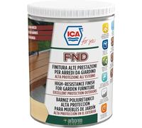 Ica For You FND30 - Finitura Opaca All'Acqua per Decking e Arredi da Giardino, Vernice per esterni e interni, Specifica per Tavoli da Giardino, Neutro Opaco, 2.5 L - FND30-0250