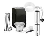 ICafilas for Nespresso Filtri for caffè ricaricabili in acciaio inossidabile Capsule for caffè espresso riutilizzabili con cucchiaino pressino(Clear)