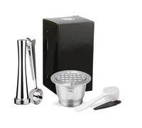 ICafilas for Nespresso Filtri for caffè ricaricabili in acciaio inossidabile Capsule for caffè espresso riutilizzabili con cucchiaino pressino(3)