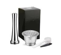ICafilas for Nespresso Filtri for caffè ricaricabili in acciaio inossidabile Capsule for caffè espresso riutilizzabili con cucchiaino pressino(1)