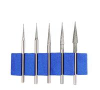 ICAMAS Punta da 0,6 mm - 4 mm con Punta abrasiva diamantata, Codolo da 2,35 mm for Pietra di Vetro, Giada, 10 Pezzi (Size : 0.6mm)