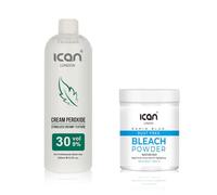 ICAN LONDON CREMA PROFESSIONALE PEROSSIDO 30 VOL 9% 250 ML + BLU RAPIDO BLEACH (GIAR)80 G SET