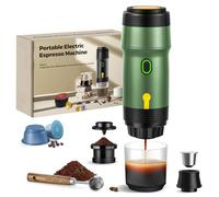 ICARE Caffettiera Portatile, Macchina Caffè Espresso 3-in-1, 20BAR Pressione, 92°C Estrazione, Batteria 7500mAh, Ricarica USB/Auto, Macchina Caffe Portatile per Capsule e Caffè Macinato (Verde)