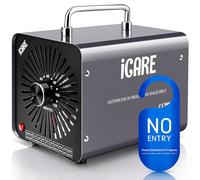 ICARE Generatore di Ozono Professionale 30000mg/h, Purificatore d'Aria Deodorante per 300㎡, Macchina Ozono Alta Capacità O3 con Timer 120 Min, Ozonizzatore per Casa Ambienti, Auto, Uffici, Hotel