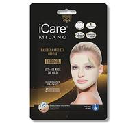 iCare Maschera Anti-Età Oro 24k Hydrogel - Effetto Lifting, con Acido Ialuronico, Collagene e Vitamina E, Monouso, Brevettato per azione Antiaging, Antiossidante, Idratante, Elasticizzante