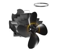 ICARE Ventilatore per camino, Ventola per stufa a legna con chip ad alta temperatura, ventola stufa legna silenziosa senza elettricità per camino/forno/tubo