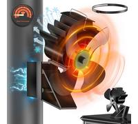 ICARE Ventola per Stufa a Legna Magnetico, 4 Pale del Ventola per Stufa a Pellet, Silenzioso e Privo di Energia Ventola per Camino, Può essere appeso, può essere verticale Installazione a 2 usi