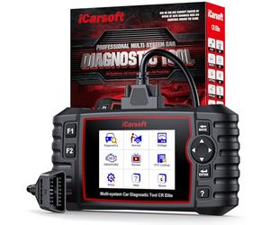 iCarsoft CR Elite OBD2 Auto Diagnostica, Diagnosi Auto Professionale in Italiano, Sistema Motore/ABS/SRS/Trasmissione, 9 Funzioni di Ripristino, Olio/EPB/BMS/ETC/SAS/BLD/INJ/DP-F, Aggiornamento a Vita