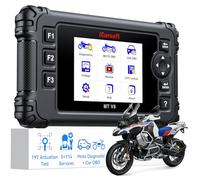 iCarsoft Strumento diagnostico per moto MT V6 per BMW Full System 115 Reset /197 Test di azionamento, lettore di codici scanner OBD2 per moto e auto con spurgo ABS, reset valvola a farfalla, test