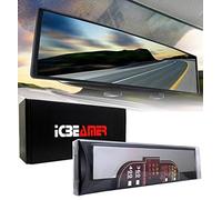 ICBEAMER 14.2" Car Rear View Mirror, HD Clear Tint, Panoramic Wide Angle Flat Surface, 2 Interior Retractable Rubber Clips, Anti Glare, Automotive Accessories Universal for Truck, Car, SUV, 1 Pack