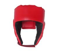 ICDKOYK Casco da kickboxing regolabile, traspirante, confortevole e leggero, realizzato in pelle PU per boxe e taekwondo, MMA, copertura completa, karate, sparring, sanda, grappling, Rosso, Adulti