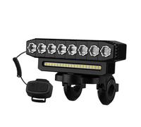 ICDKOYK Illumina il percorso Faro per bici a LED impermeabile con modalità a 6 velocità ABS Luce anteriore per bicicletta Accessori per biciclette Campanello per bicicletta