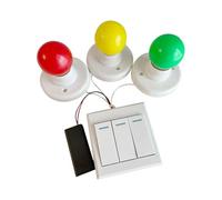 ICDKOYK Lavagna educativa per bambini dotata di interruttore a LED, lampadine di controllo, lampada che migliora l'interattività durante il gioco, i bambini fingono una lampada elettrica educativa.