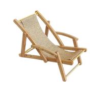 ICDKOYK Modello di sedia da spiaggia in miniatura per casa delle bambole in Per scala 1:12 per la decorazione del giardino delle fate, Cachi, 15x6.1x6.5 cm