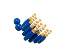 ICDKOYK Set da bowling in legno da 10 pezzi, portatile, divertente per tutta la famiglia, con bowling su prato e birilli.