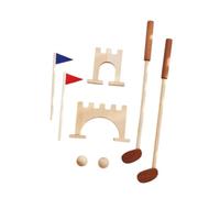 ICDKOYK Set da minigolf per bambini Set da golf 3 a 5 Club per bambini Giocattolo coinvolgente in legno che supporta la forma fisica dei più giovani Kit di simulazione in legno Club per