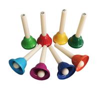 ICDKOYK Set di campanelle a mano, campanelle musicali a 8 note per bambini, asili nido, scuole, cori e riunioni di famiglia, colorate, diatoniche in metallo per feste, casa, matrimoni, diatoniche