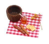 ICDKOYK Set di cibo in miniatura per casa delle bambole, cestino per il pane, picnic, decorazioni per casa delle bambole, cibo per giochi di ruolo, decorazioni per negozi, set per cestini da campeggio