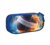 Ice and Fire - Astuccio per matite con stampa pallavolo, per trucchi, gioielli, portatile, da viaggio, colore: nero, Blu, Taglia unica, Astuccio portamatite