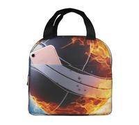 Ice and Fire - Borsa per il pranzo da pallavolo per donne e uomini, isolata, riutilizzabile, a prova di perdite, con tasche laterali, contenitori per alimenti più freddi, grande borsa per pasti per