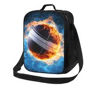 Ice and Fire - Borsa per il pranzo da pallavolo per donne e uomini, isolata, riutilizzabile, a prova di perdite, contenitori per alimenti, borsa per pasti a tracolla, per lavoro, viaggi all'aperto