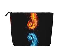 Ice and Fire Boxing Impermeabile Grande Capacità con Cerniera Viaggio di Lavoro Viaggio Casa Multifunzionale Makeup Bag Storage Bag Portamonete, Nero , Taglia unica