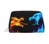 Ice and Fire Dragons, borsa organizer in pelle per articoli da toeletta, borsa da viaggio per trucchi da donna, Oro, Taglia unica, Beauty case