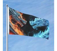 Ice and Fire Dragons Flag 0,6 x 0,9 m Double Sided No Fade Welcome Garden Flag Yard Flag Con Ottone Outdoor Banner Decor Per Cortile Portico Prato Decor