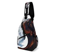 Ice And Fire Yinyang Wolf Uomo Donna Borsa A Spalla Casual Sling Bag Regolabile Zaino Monospalla Per Escursionismo Sportiva Lavoro