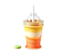 Ice Ball Bottle With Straw | Portable Foldable Drinking Lid, Leakproof