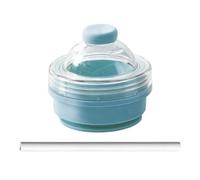 Ice Ball Maker Mold | 325ml Silicone Leakproof Foldable With Straw Lid | Silicone Ice Ball Mold | For Milk Beer Soda Cocktail, Home Gym Office Travel Hiking Outdoor