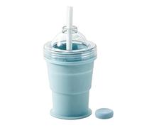 Ice Ball Maker Mold, Reusable Foldable Cup, 325ml Capacity with Straw and Lid, Beverage Aid for Milk Beer Soda Cocktail, Kitchen Accessories, Ice Mold for Home Gym Office Travel Hiking Outdoor Holiday