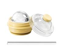 Ice Ball Maker Mold, Reusable Silicone with Cover, Leakproof Foldable Container, Large Sphere with Freezer Tray, Drink Chilling Style, Home Accessories for Kitchen, Party, Picnic, Events, and Outdoors