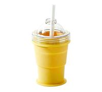 Ice Ball Maker - Silicone Portable Freezer Cup With Straw Design Foldable