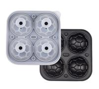Ice Ball Mold - 14x14x4cm Soccer Shape Cold Block Template | Silicone Ice Balls Mold | Square Iced Cube Maker For Refrigerator Kitchen Home Party Drinks Coffee Milk Juice Beverage