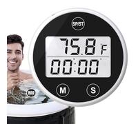 Ice Bath Thermometer - ABS, 1.57in Floating Thermometer Waterproof Gauge | Timer & Alarm Bath Temperature Monitor, Ice Thermo Gauge For Tubs, Spas, Ponds, Backyard, Indoor And Outdoor Use