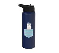 Ice Bear Maritime Capitan Barca Yacht Vela Lago Marinaio Stainless Steel Insulated Water Bottle