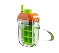 Ice Bottle Cup Tray, with Lid and Bin, Reusable 2 in 1 Water with Straw, Easy Release Mould for 4.03 Inch, Width 63 mm/2.48 Inches Drinking Beverages, Coffee and Juice