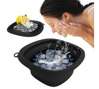 Ice Bowl Face, Facial Cold Plunge Basin, 24.2cm/9.53 Inch 11cm/4.33 Inches Reusable Spa Tool with Built-In Tray, Portable Foldable Wash Bowls for Daily Home Morning