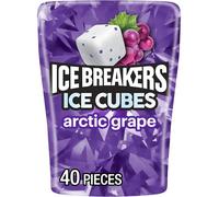 Ice Breakers Ice Cubes Arctic Grape Sugar Free - Gomma da masticare con xilitolo, flacone da 3,24 oz (40 pezzi)
