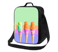 Ice cream arcobaleno gradiente borsa per il pranzo per donne uomini isolata Lunch Box riutilizzabile a prova di perdite Lunch Tote Bags Cooler contenitori per alimenti a spalla borsa per pasti per